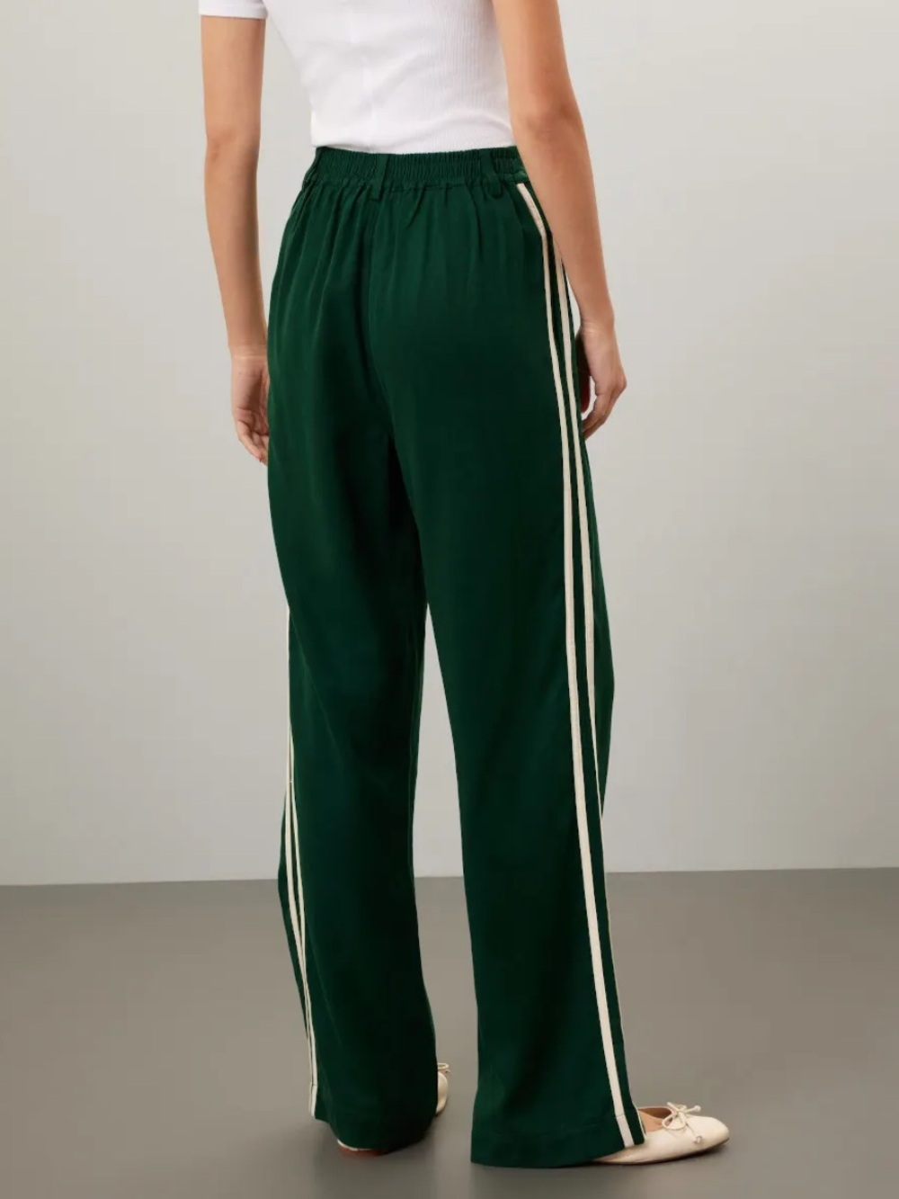 DONNI Twill Pleated Stripe Pants - Picture 2 of 14